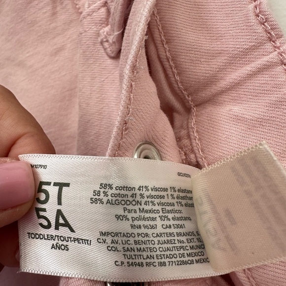 OshKosh Girls Light Pink Elastic Button Waist with Botton Snap - 5t - Picture 10 of 10